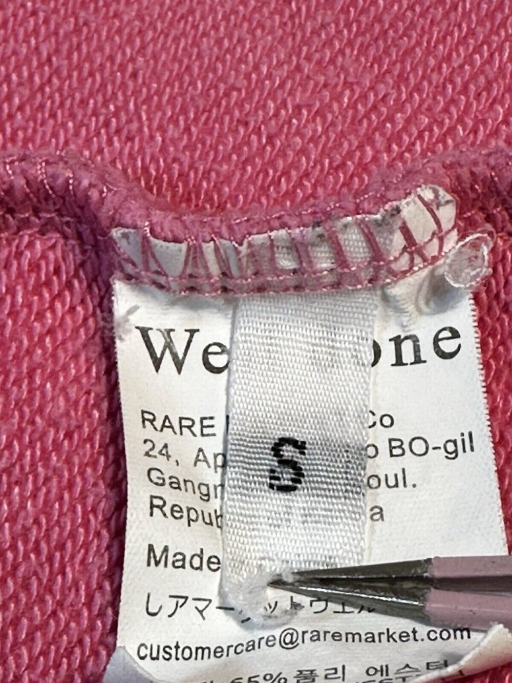 We11done Graphic Oversized Ex-Boyfriend Small Pink T-Shirt/Sweatshirt Logo - Picture 12 of 12